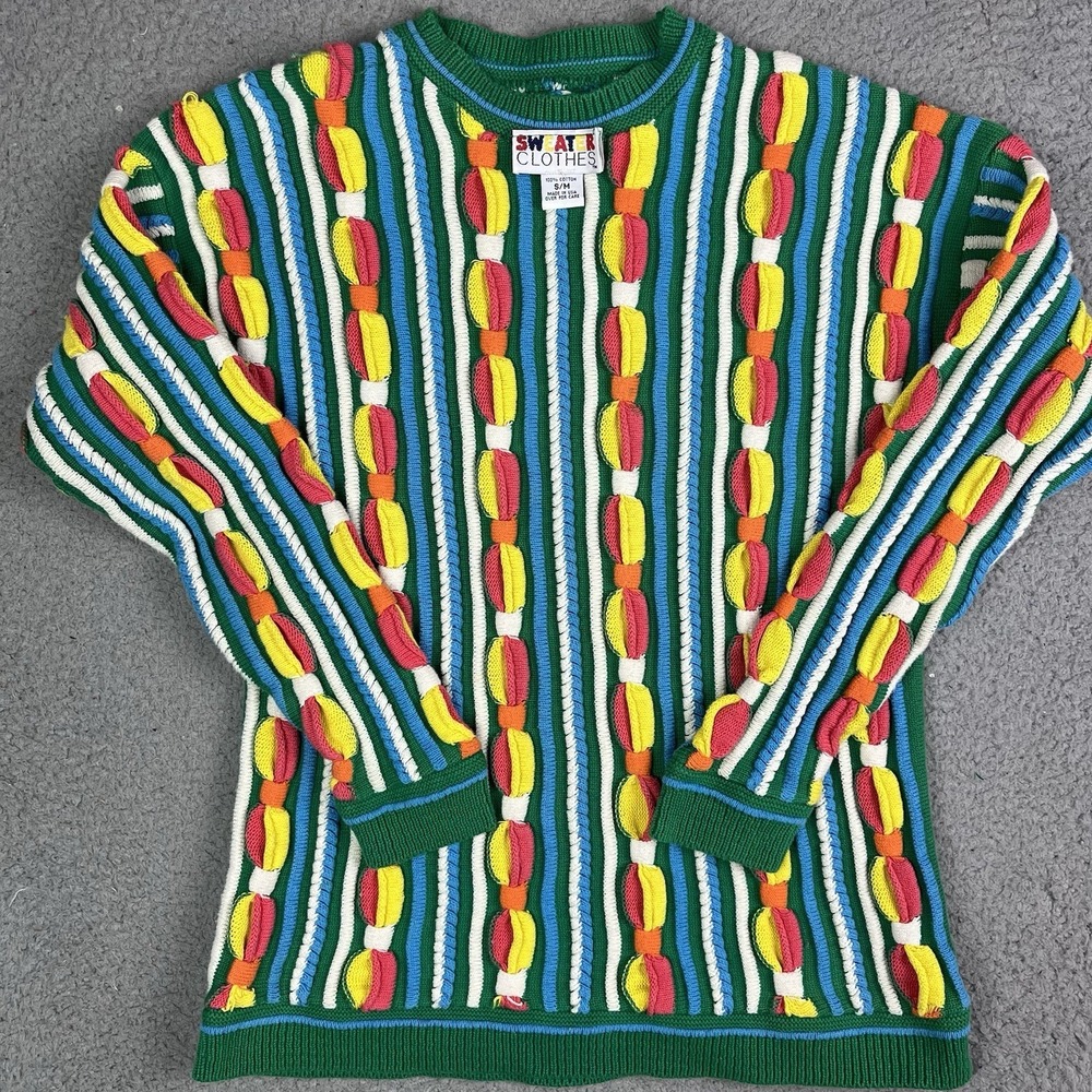 Vintage Sweater Clothes Textured Sweater Women Small/Medium USA Made Coogi Style